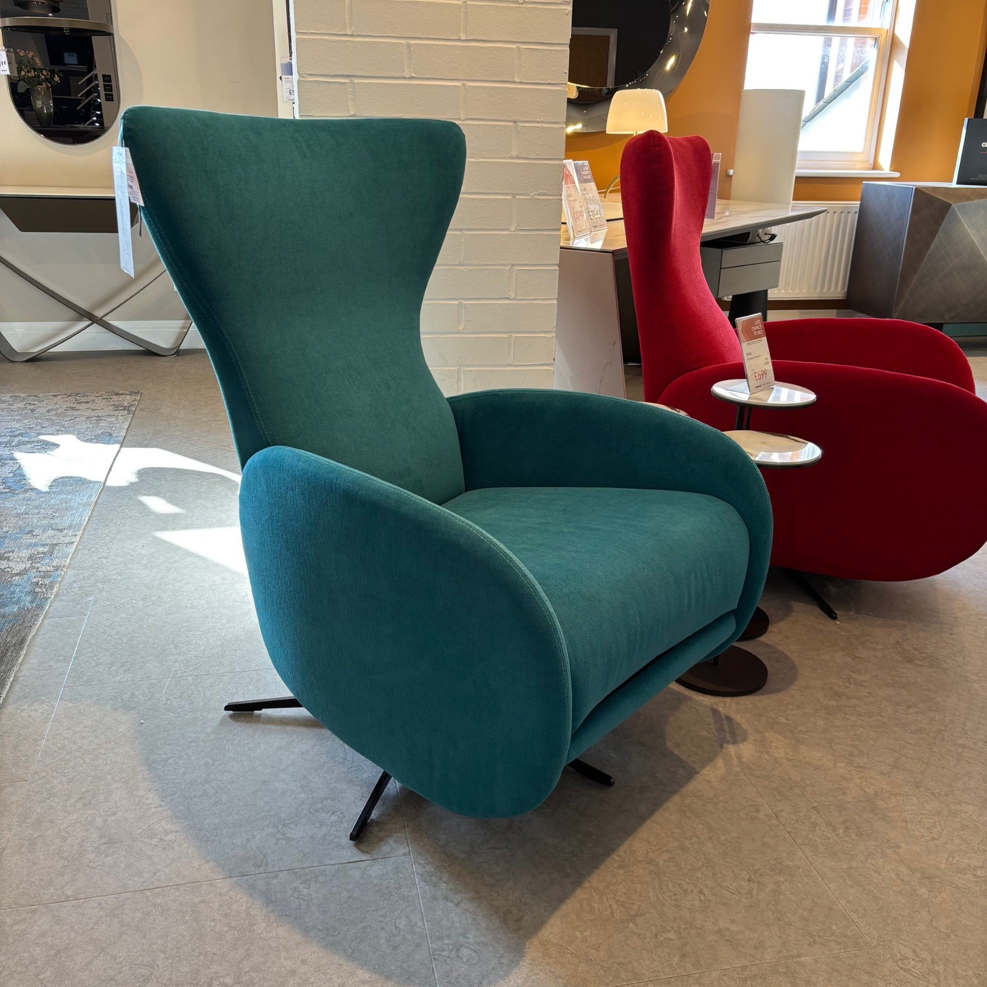 Fama MONDRIAN Swivel Chair Teal