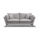 Gray sofa with cushions on a white background