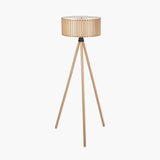 Slatted Natural Wood Floor Lamp