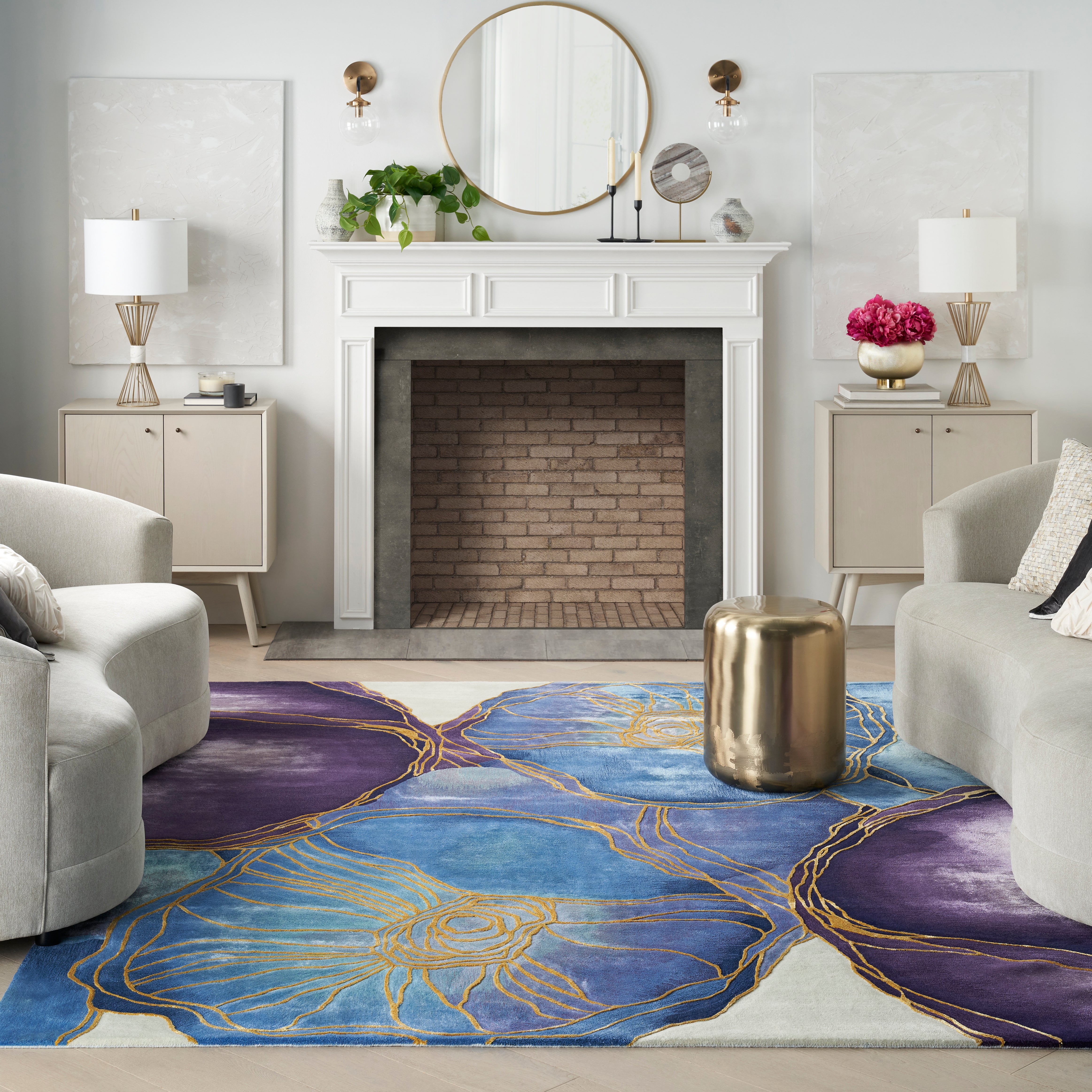 Nourison | Prismatic Rug | PRS32 Blue/Gold