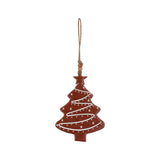 Large Brown Wooden Enamel Christmas Tree Decoration