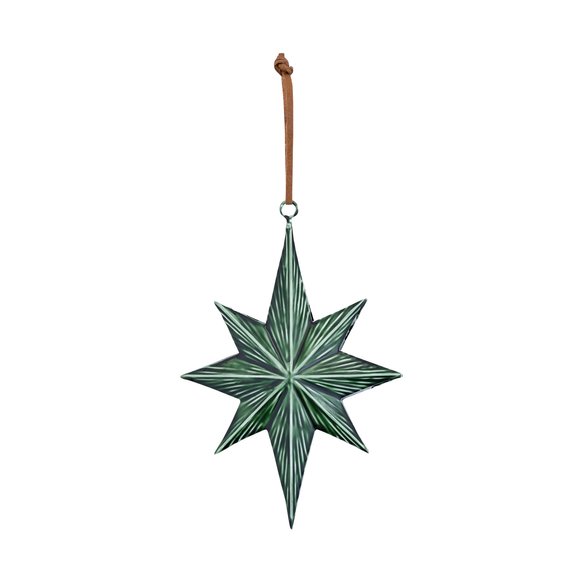 Large Dark Green Enamel Star Tree Decoration