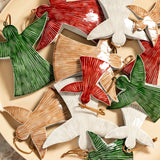 Small Dark Green Enamel Angel Tree Decoration