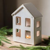 Pearly White Houses Tealight Holder Single