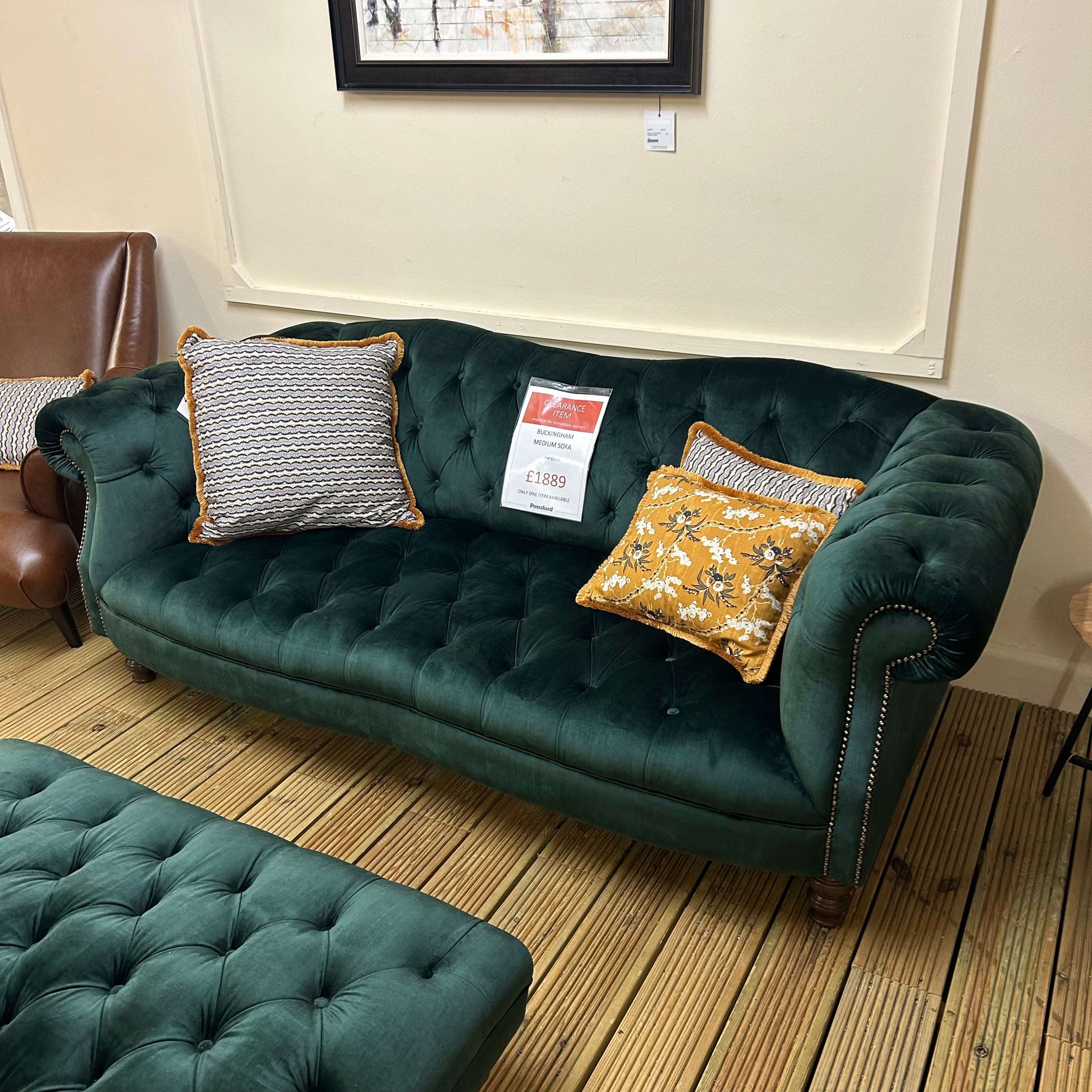 Buckingham Velvet Medium Sofa