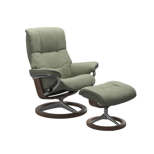 IN-STOCK | Stressless Mayfair Medium Chair and Stool | Shadow Green Leather