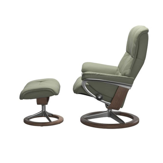 IN-STOCK | Stressless Mayfair Medium Chair and Stool | Shadow Green Leather