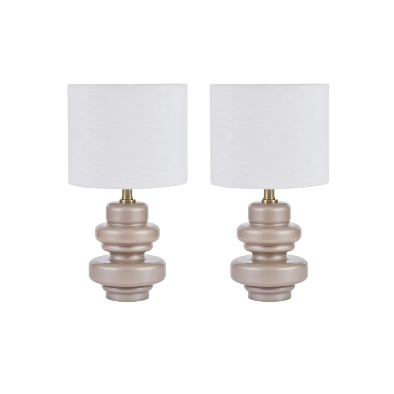 Mocha Safio Lamp Set of 2