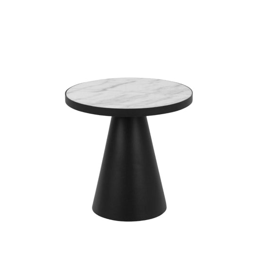 IN-STOCK | SOLI White Marble and Black Base SMALL coffee table