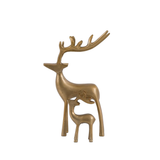 Gallery Direct Woodland Set of 2 Gold Metal Stag Ornaments