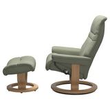 IN-STOCK | Stressless SUNRISE Medium Chair and Stool | Shadow Green Paloma Leather