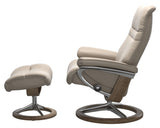 IN-STOCK | Stressless SUNRISE Medium Chair and Stool | Mushroom Paloma Leather