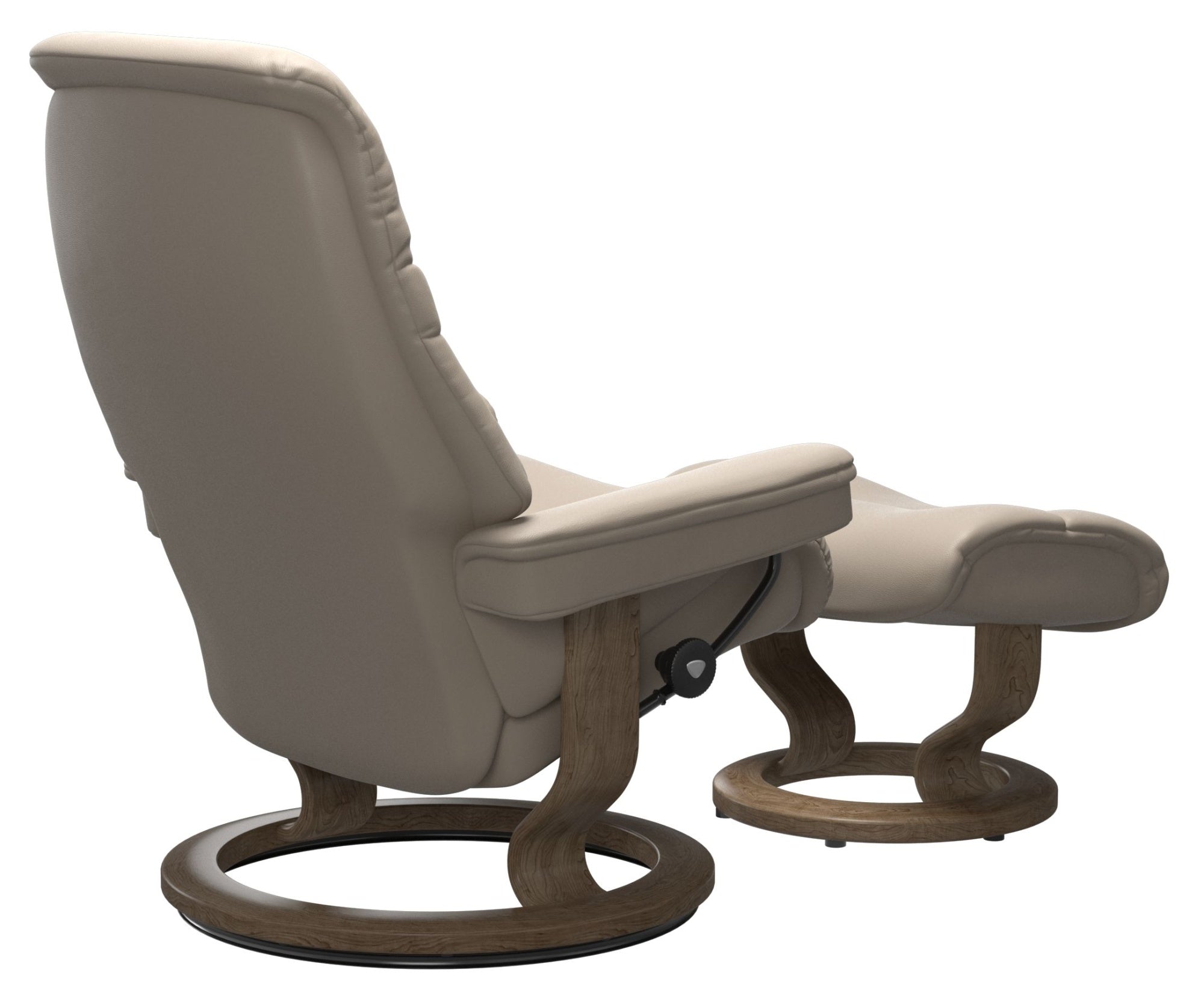 IN-STOCK | Stressless SUNRISE Medium Chair and Stool | Mushroom Paloma Leather