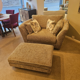 Renata Grand Split Sofa, Snuggler & Stool