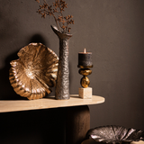 Losh Brown Gold Wavy Leaf Bowl