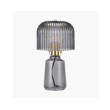 Zandra Grey Ribbed Glass Table Lamp