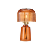 Zandra Orange Ribbed Glass Table Lamp