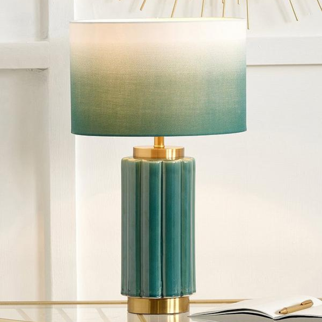 Lushan Green Scalloped Table Lamp