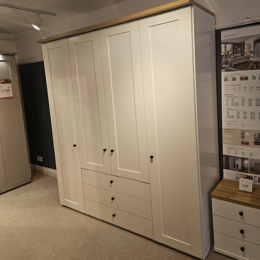 Wiemann LINATE 4 Door Wardrobe & Drawers | White