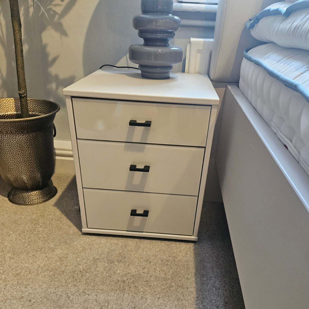 Wiemann MONACO 3 Drawer Bedside Pair | Champagne Glass