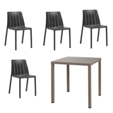 IN-STOCK | Nardi Cube Table & Tiberina Chairs Bistro Set | Torturo & Anthracite