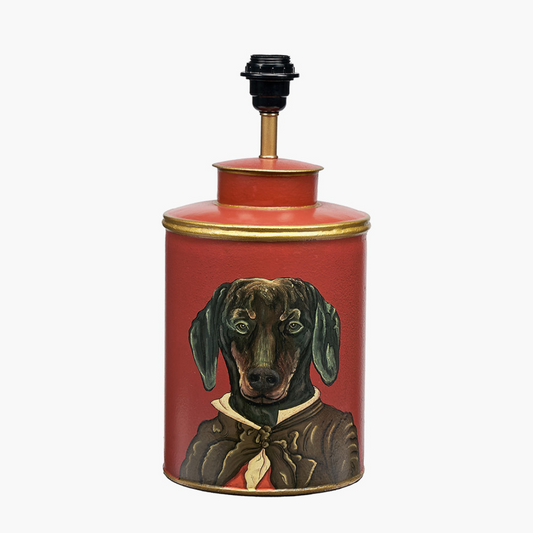 Dachshund Red Metal Table Lamp Base