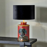 Dachshund Red Hand Painted Metal Table Lamp