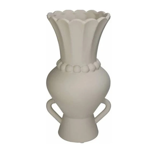 Cream Two Handled Vase Large
