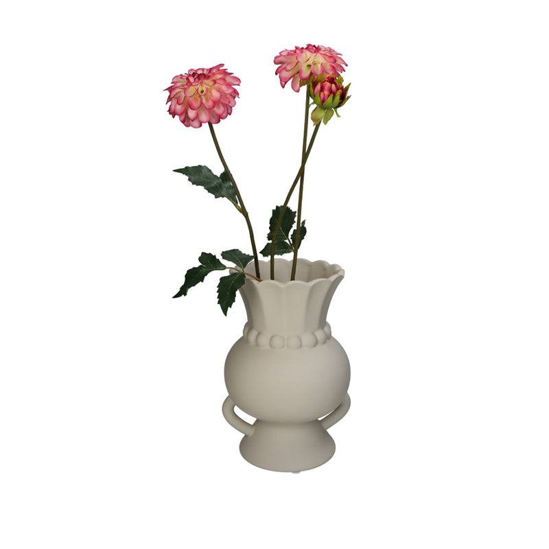 Cream Two Handled Vase