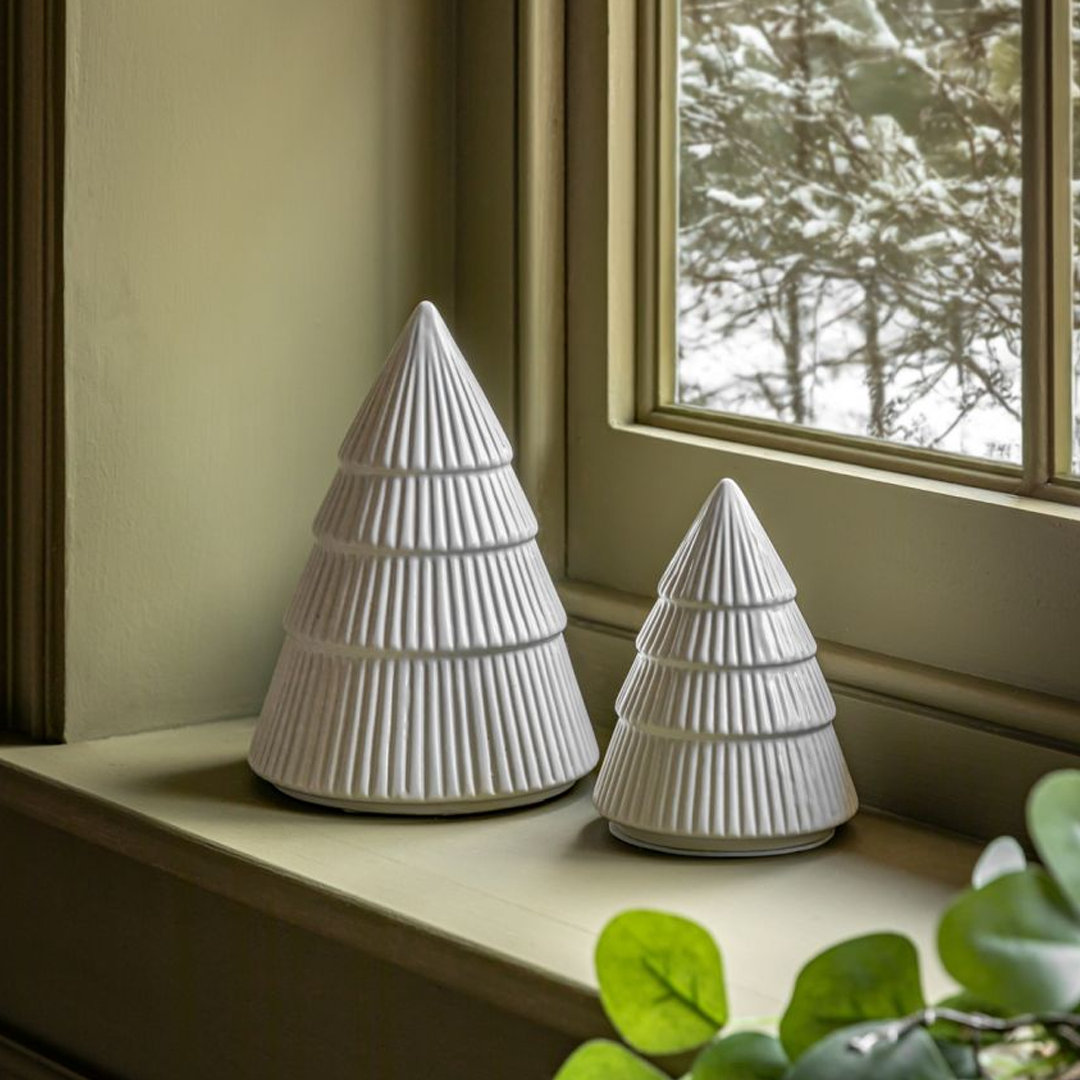 Gallery Direct Woodland Set of 2 Ceramic Tree Ornaments