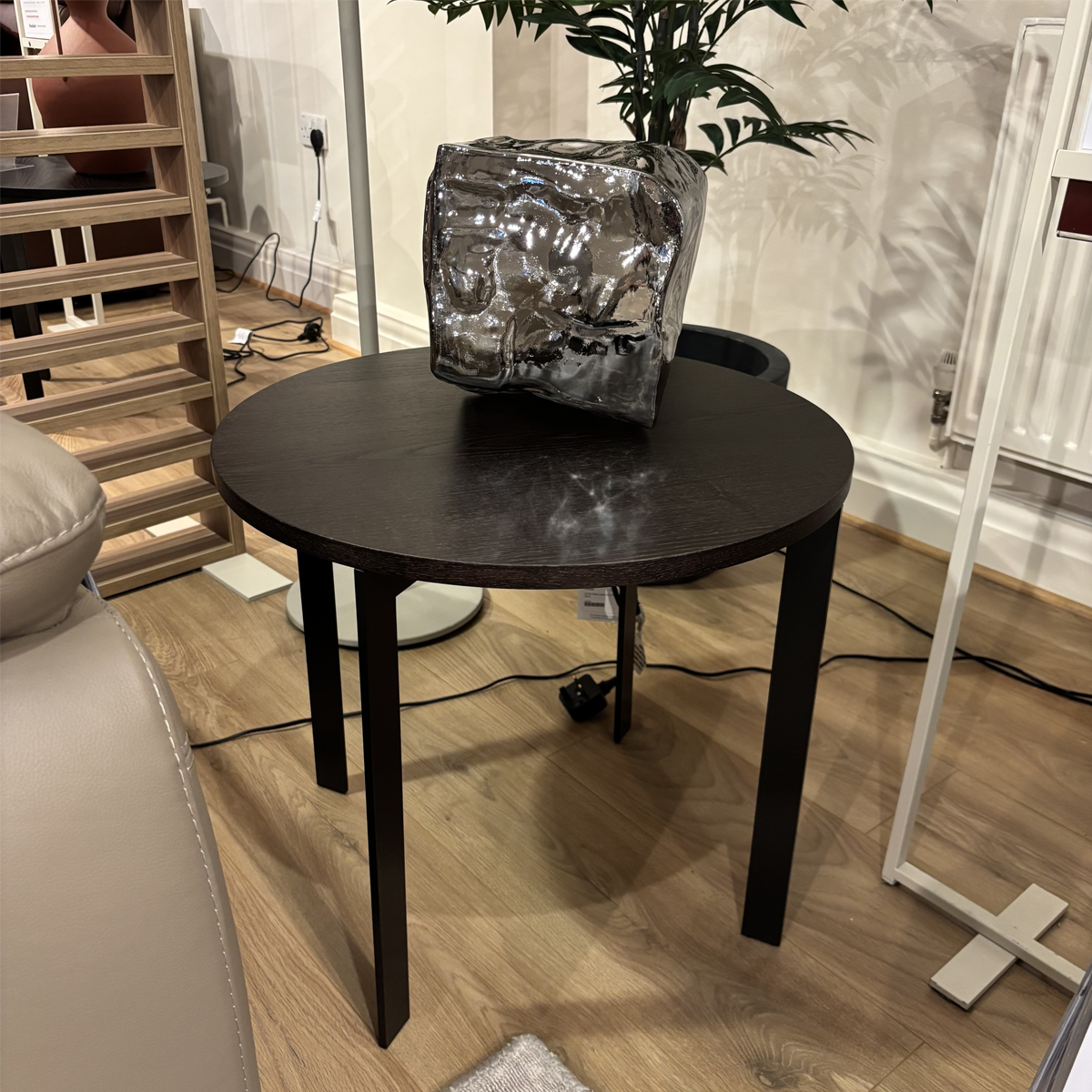 Natuzzi Editions WIRE Ash Brown Round Side Table