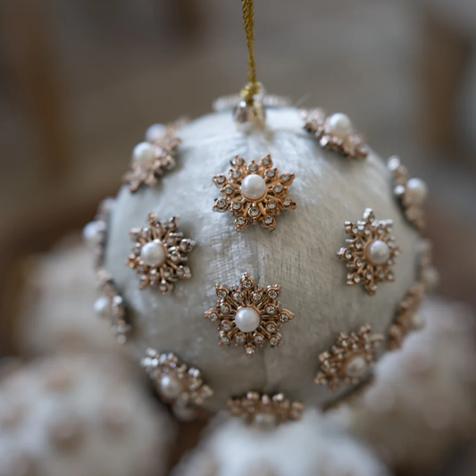 Ivory Pearl Christmas Tree Bauble