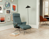 Stressless BERLIN Leather Recliner Chair with Adjustable Headrest and Footstool (M)
