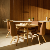 QUICK SHIP | Stressless BORDEAUX Round Table with legs and 4x LAUREL Chairs Bundle