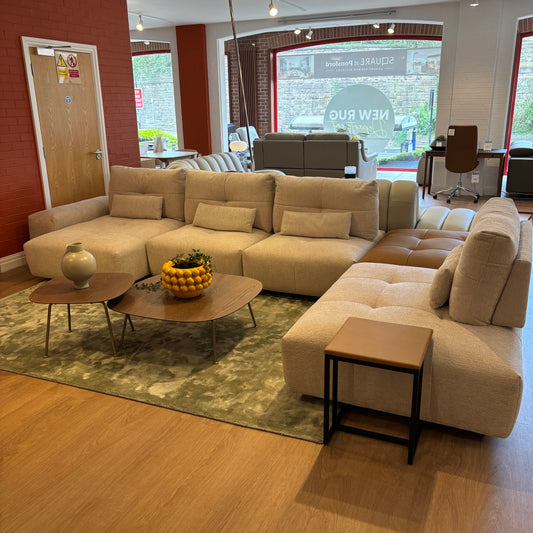 ARIA Corner Sofa with Power Backrest, Cushions and Table