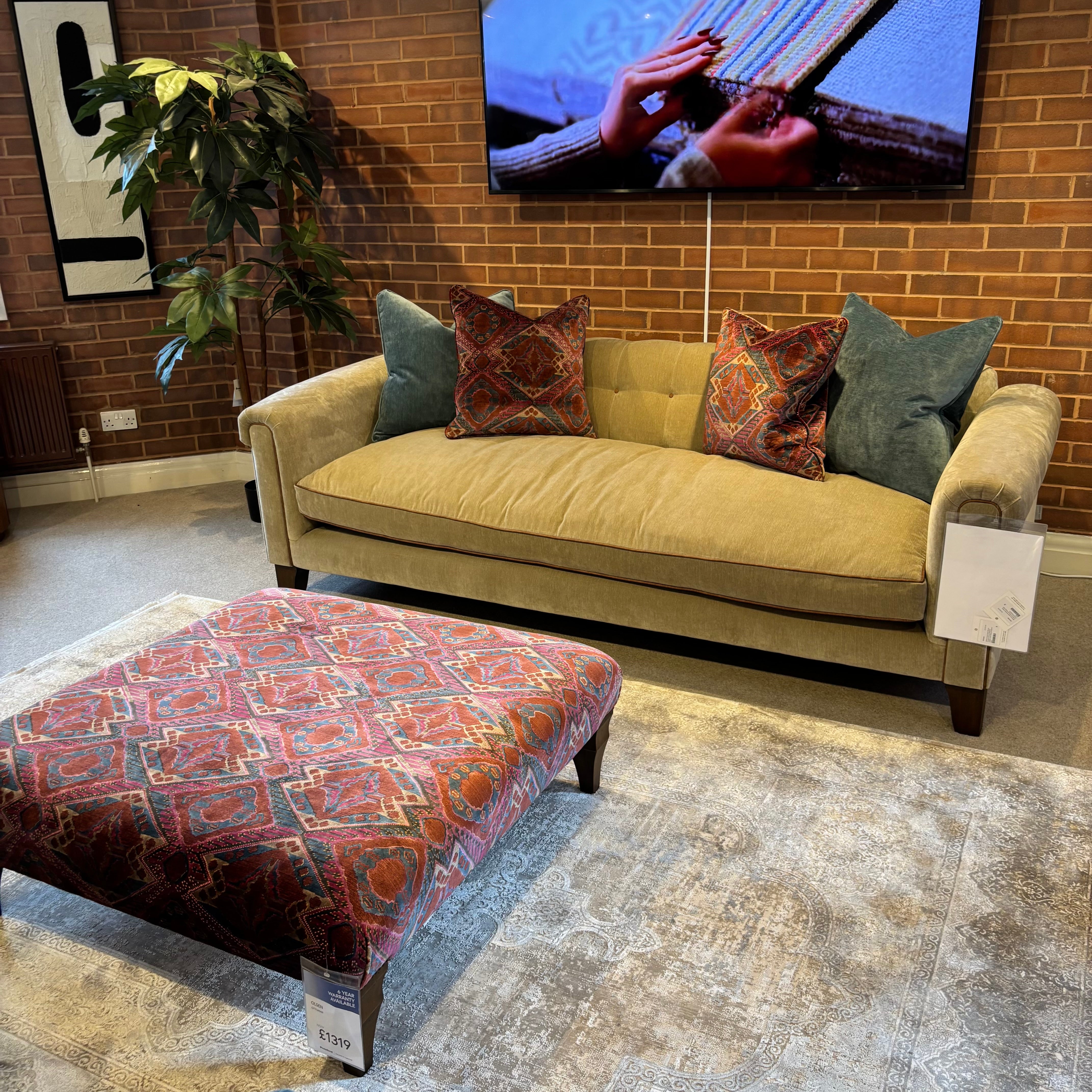 John Sankey MITFORD Grand Sofa and OLSEN Footstool