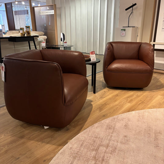 Natuzzi Editions WALLY Leather Swivel Chair 2