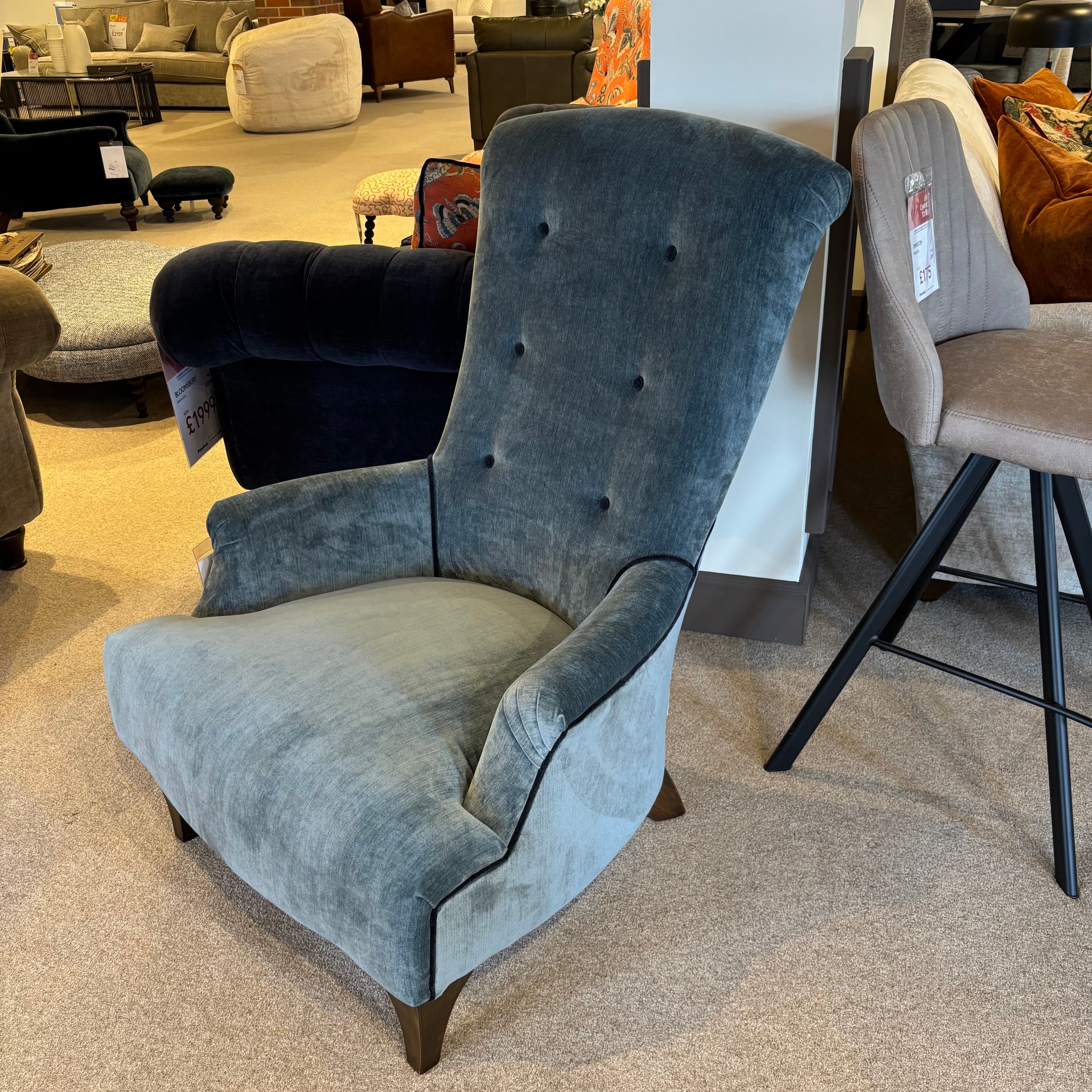 John Sankey HAWTHORNE Chair | Blue Velvet