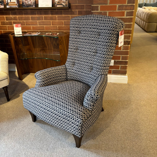 John Sankey HAWTHORNE Chair | Navy and Cream Fabric