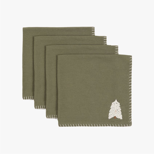 Gallery Direct Woodland Embroidered Tree Napkin