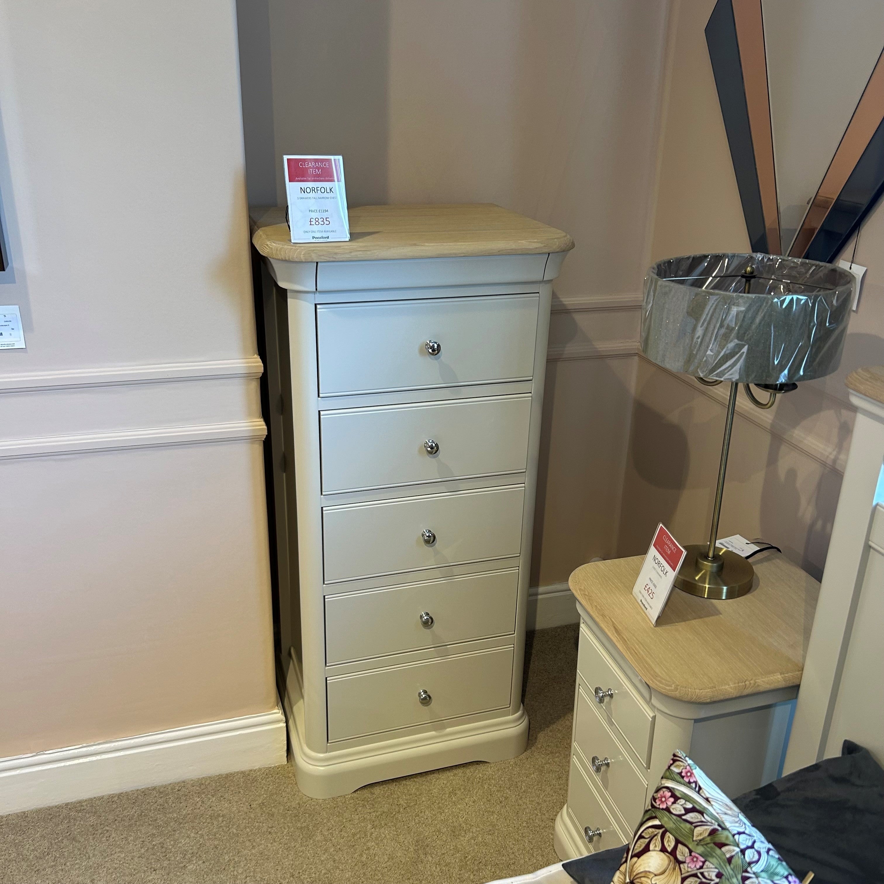 Norfolk 5 Drawers Tall Narrow Chest