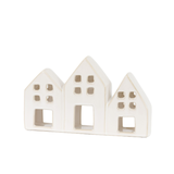 Pearly White Houses Tealight Holder Trio