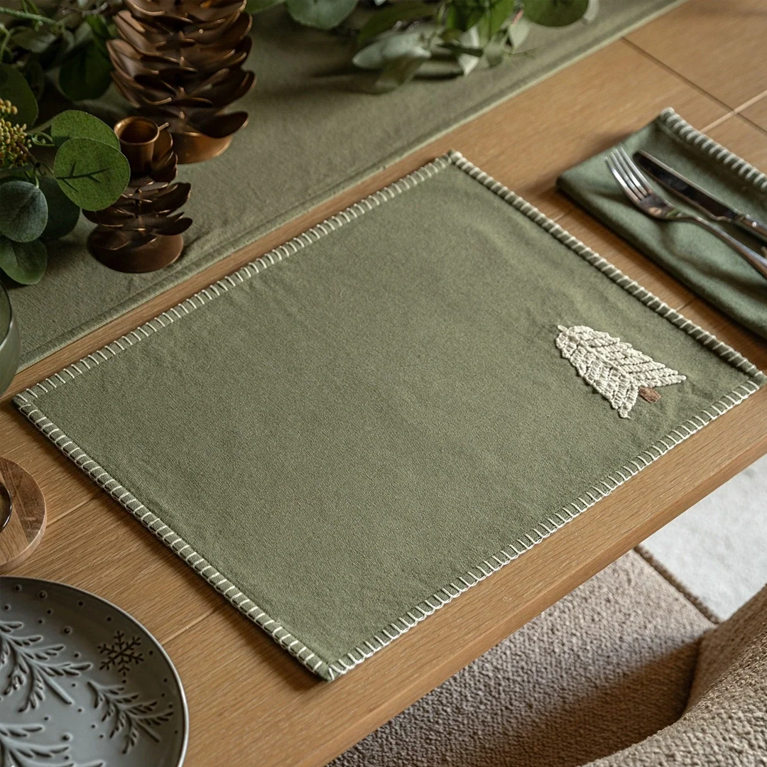 Gallery Direct Woodland Embroidered Tree Placemat