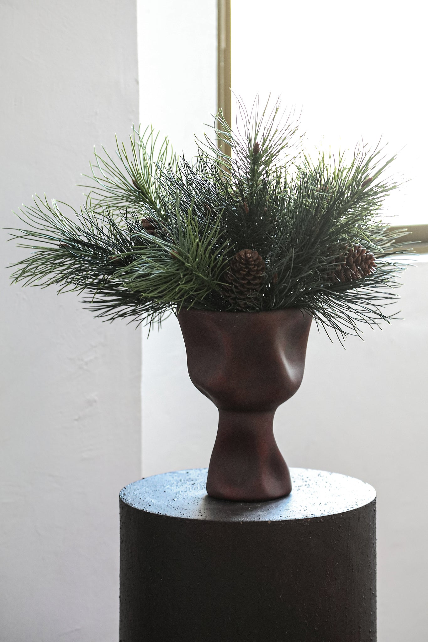 Green Long Needle Pine with Pinecones Branch