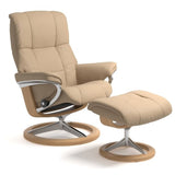 IN-STOCK | Stressless Mayfair Medium Chair and Stool | Beige Leather