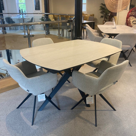 Tango Dining Table and 4 Swivel Chairs
