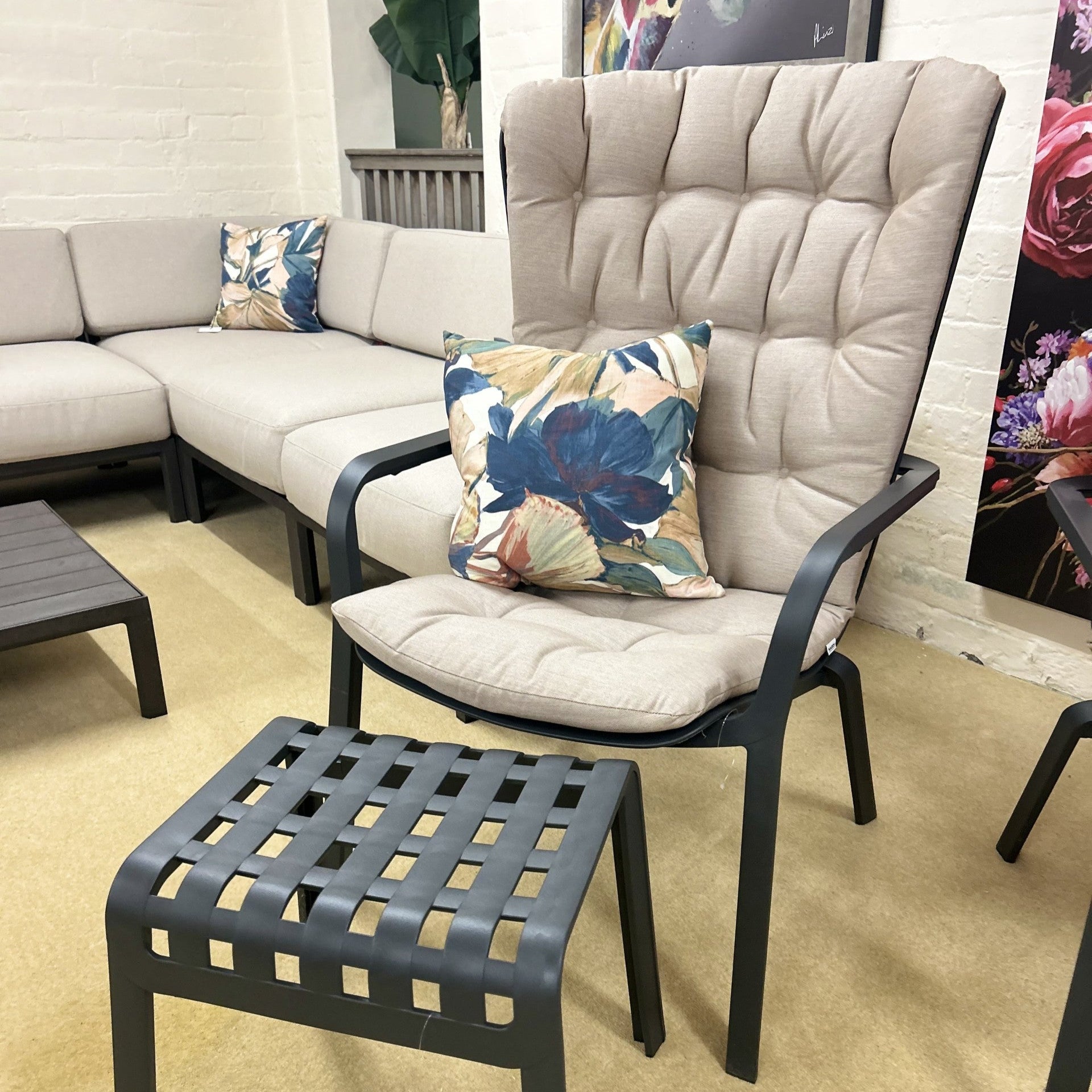 Folio Relaxer Chair with Cushion and Stool