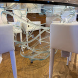 Reflex Neolitico Glass Dining Table and 6 Bella Leather Chairs