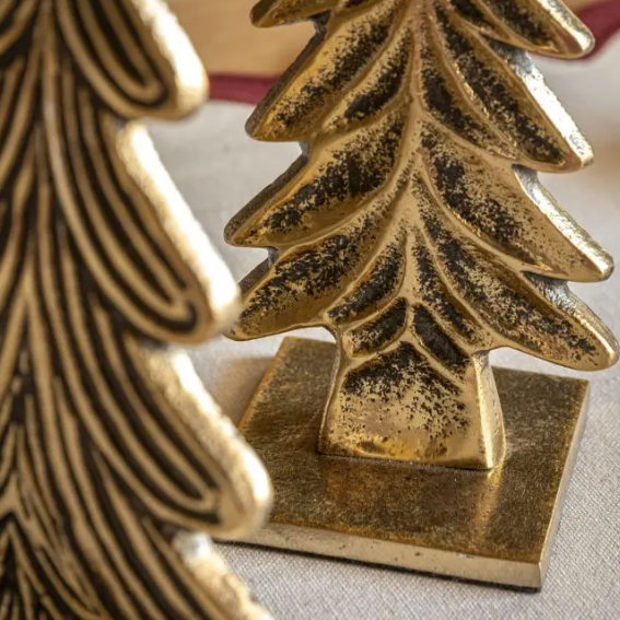 Gallery Direct Heritage Set of 3 Gold Tree Ornaments Ornaments