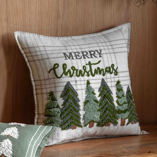 Gallery Direct Woodland Merry Christmas Trees Cushion
